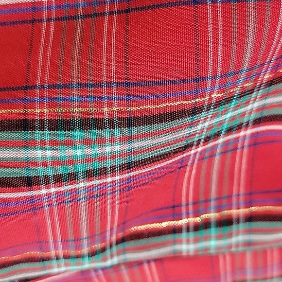 Talbots Red Holiday Plaid Long Sleeve Button Down Shirt Size 6P PETITE - Picture 4 of 7